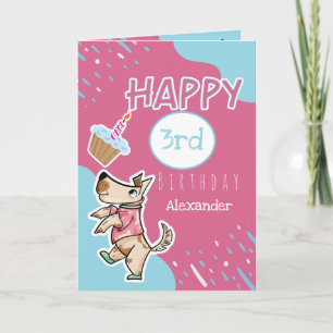 Carte Cette vie de chien Photo rose bleu anniversaire