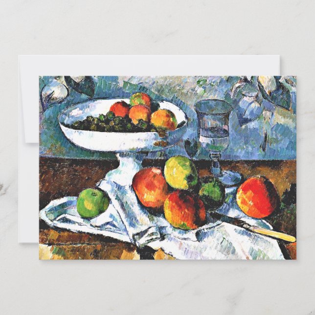 Carte Cezanne - Compotier, verre et pomme (Devant)