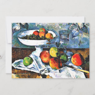 Carte Cezanne - Compotier, verre et pomme
