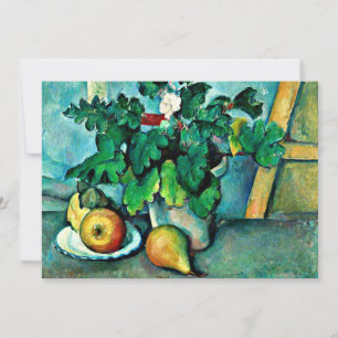 Carte Cezanne - Pot de primeurs et fruits