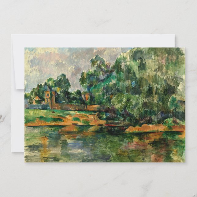 Carte Cezanne - Riverbank, célèbre peinture, (Devant)