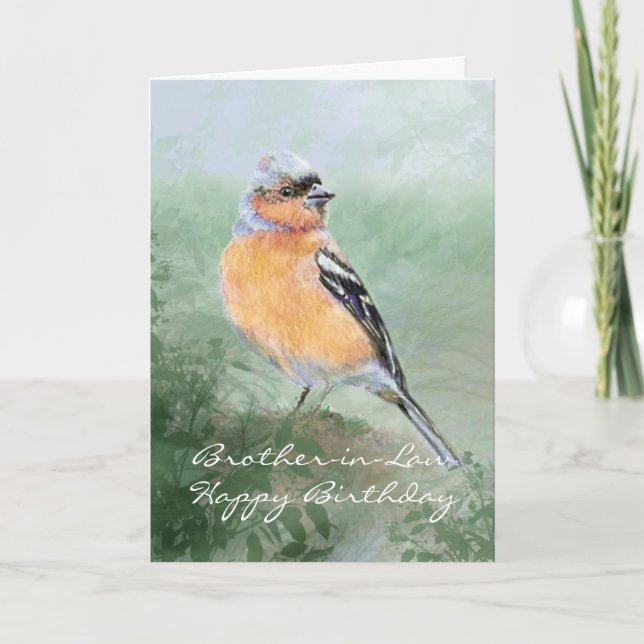 Carte Chaffinch Bird Joyeux Anniversaire Frère-en-Belle (Devant)
