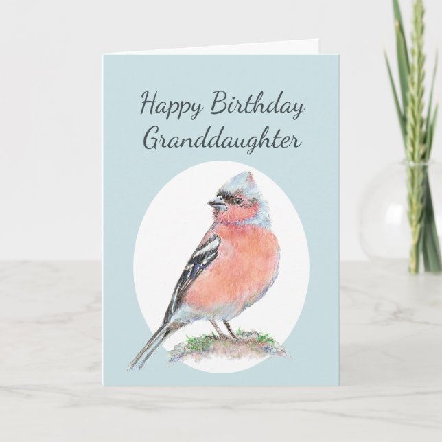 Carte Chaffinch mignon, Bonne carte-fille d'anniversaire (Devant)