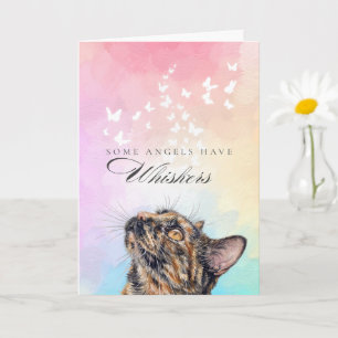 Carte Chagrin de perte de chat Tortie Arc-en-ciel Mousta