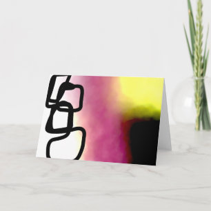 Carte Chaîne de blocage : Abstrait rose, jaune, noir et