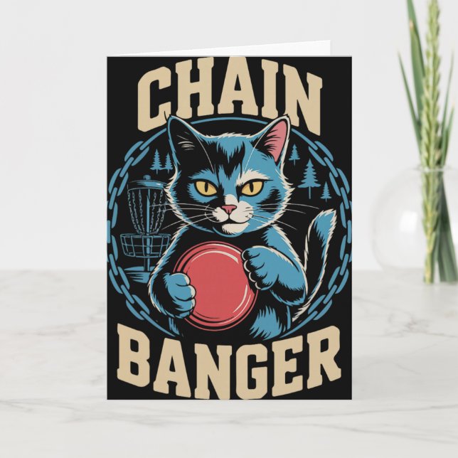 Carte Chaîne Nger Disc Golf Humour de Chat _2  (Devant)