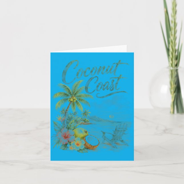 Carte Chaise de plage tropicale Coco Coast Aquarelle (Devant)