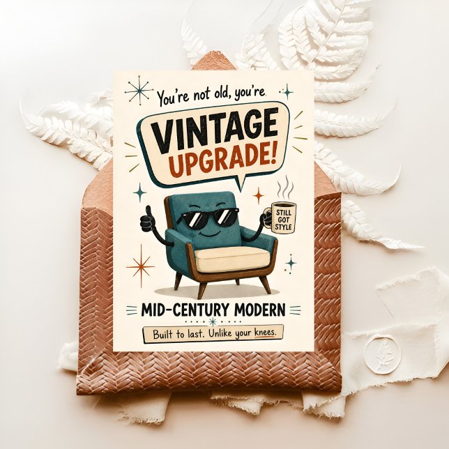 Carte Chaise Rétro Humour Anniversaire (Créateur téléchargé)