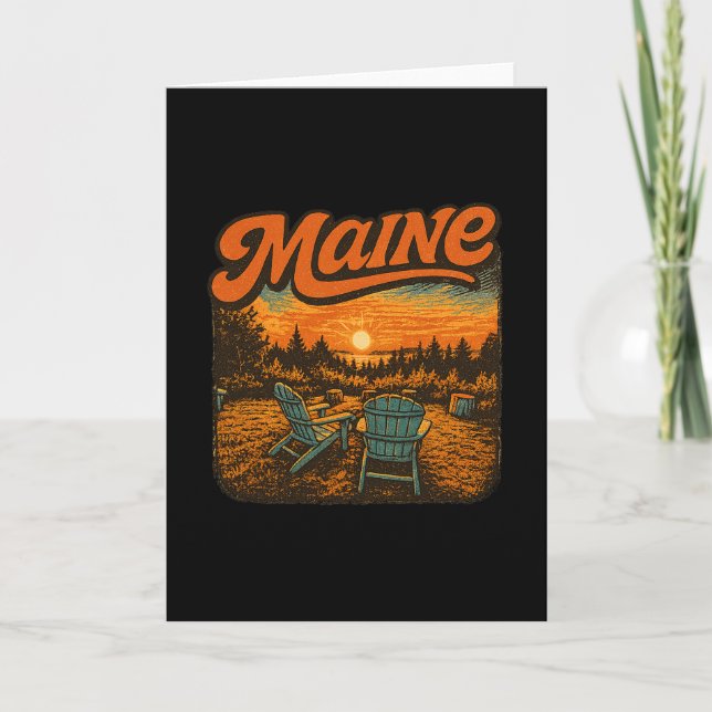 Carte Chaises Adirondack de la côte du Maine Coucher de  (Devant)