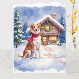 Carte Chalet alpin Appenzeller Sennenhund aquarelle