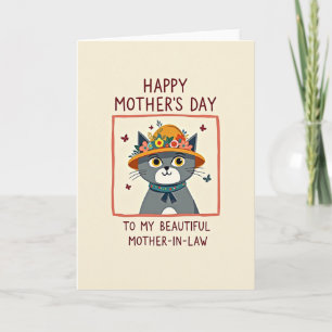 Carte Chaleureuse de la Fête des Mères pour Chat