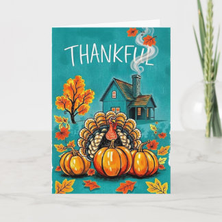 Carte Chaleureuses bénédictions de Thanksgiving