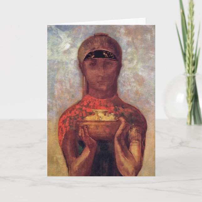 Carte Chalice de Mystère - Art Spirituel par Odilon Redo (Devant)