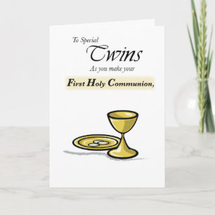 Carte Chalice d'or de première communion Twins, Paten
