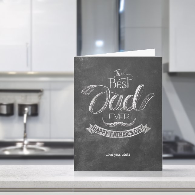 Carte Chalkboard Best Dad Ever Father's Day (Chalkboard Best Dad Ever Father's Day Card)