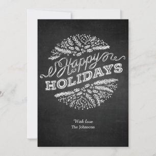 Carte Chalkboard Happy Holidays 5x7 manuscrite