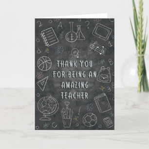 Carte Chalkboard pour enseignant Merci