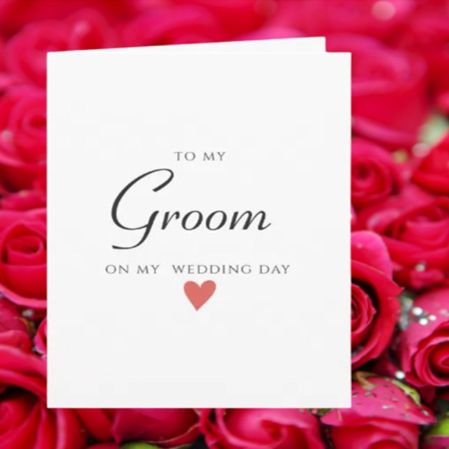Carte Chambre Mariage simple minimaliste moderne (A Perfect Wedding Day Card for Your Groom)