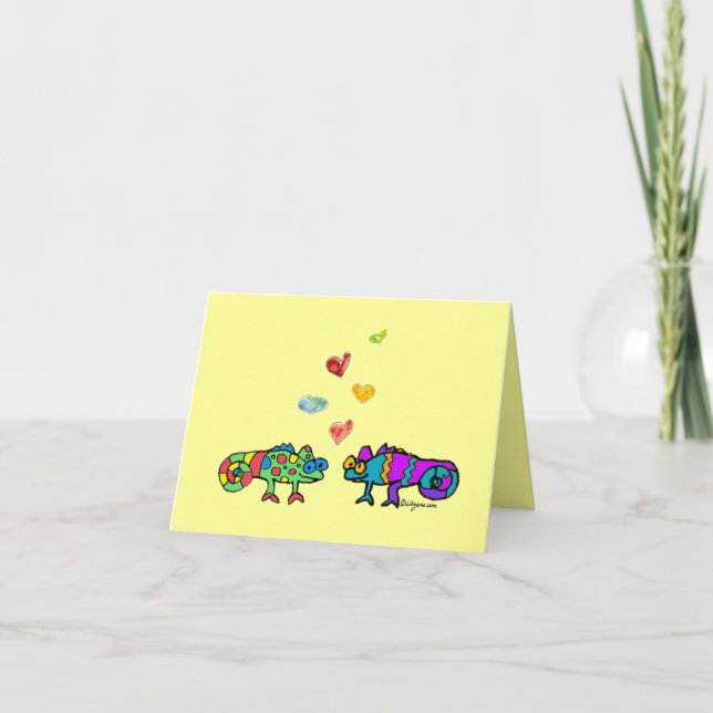 Carte Chameleon Valentine deux cartons (Devant)