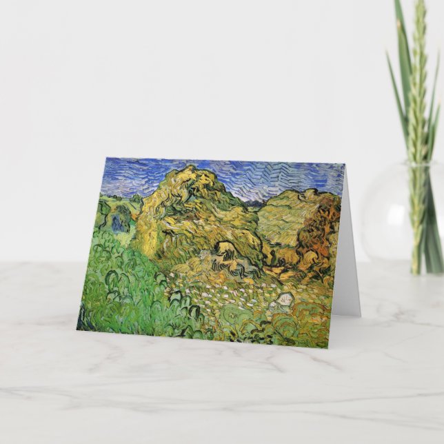 Carte Champ avec meules de blé par Vincent van Gogh (Devant)
