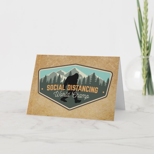 Carte Champ Big Foot du Monde de Distances Sociales (Devant)