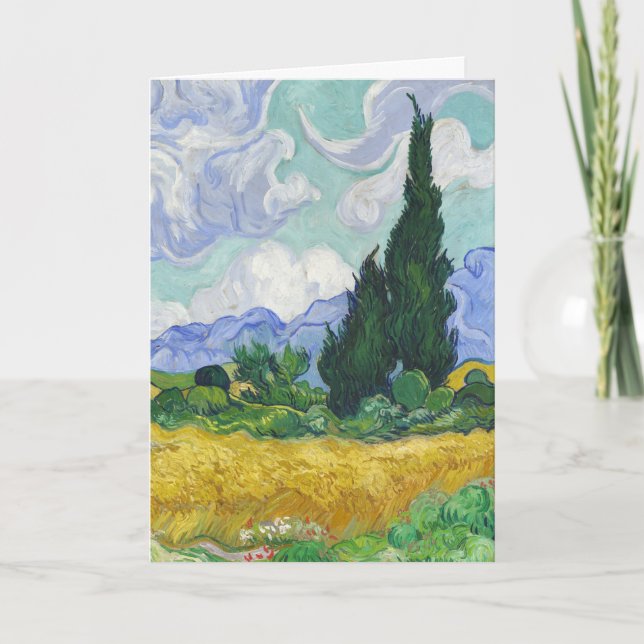 Carte Champ de blé avec cyprès de Van Gogh (Devant)