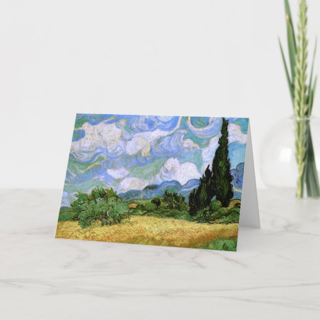 Carte Champ de blé avec cyprès (F717)Van Gogh Fine Art (Devant)