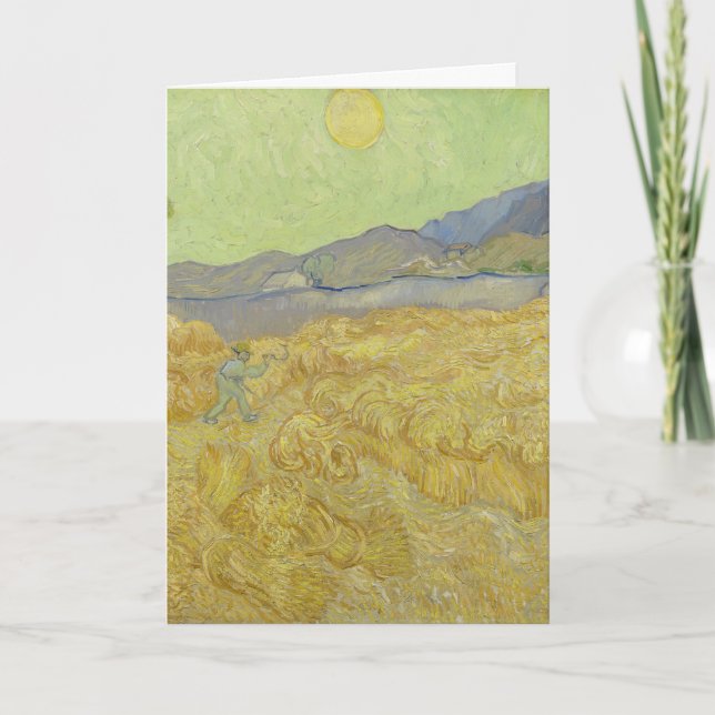 Carte Champ de blé avec faucheur de Van Gogh - Soleil do (Devant)