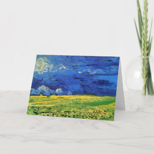 Carte Champ de blé sous un ciel nuageux par Vincent van 
