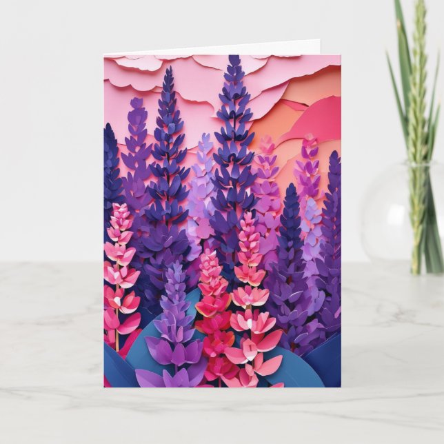 Carte Champ de lupins vibrant (Devant)