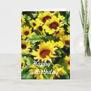 Carte Champ de tournesol - Anniversaire