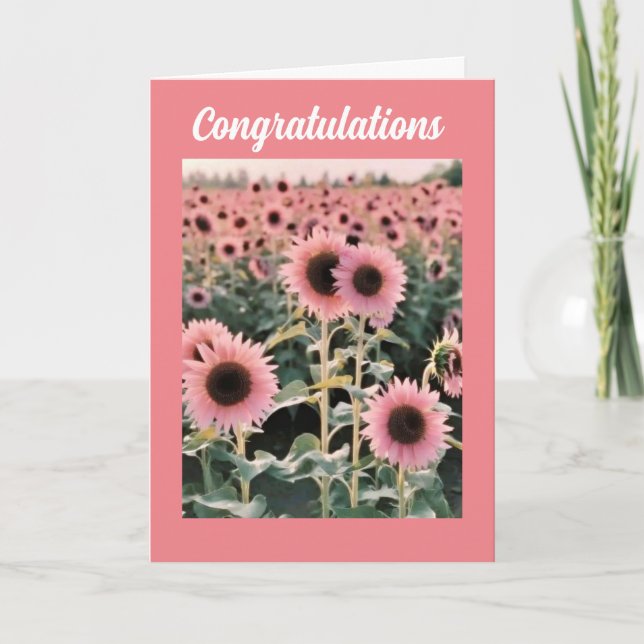 CARTE CHAMP DE TOURNESOLS "FÉLICITATIONS" (Devant)