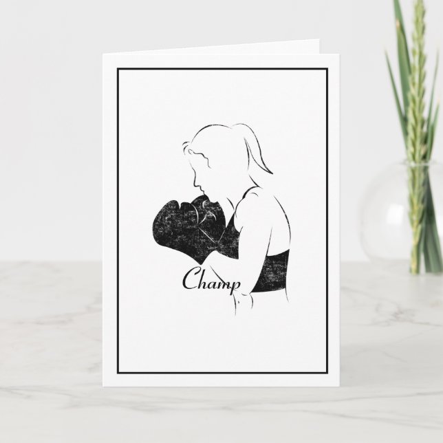 Carte Champ Femme Boxer Distressed (Devant)