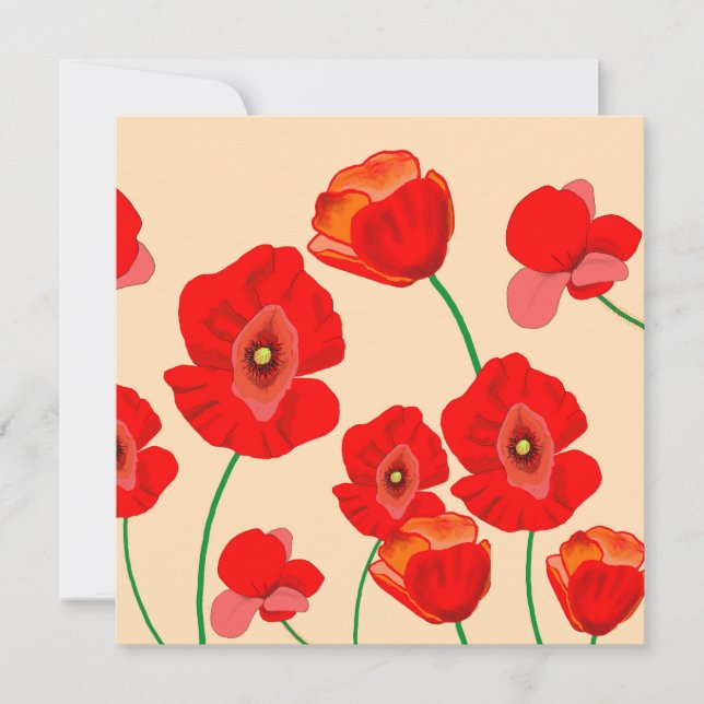 Carte Champ Red Poppy (Devant)