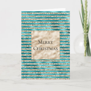 Carte Champagne Gold Parties scintillant Grandes Turquoi