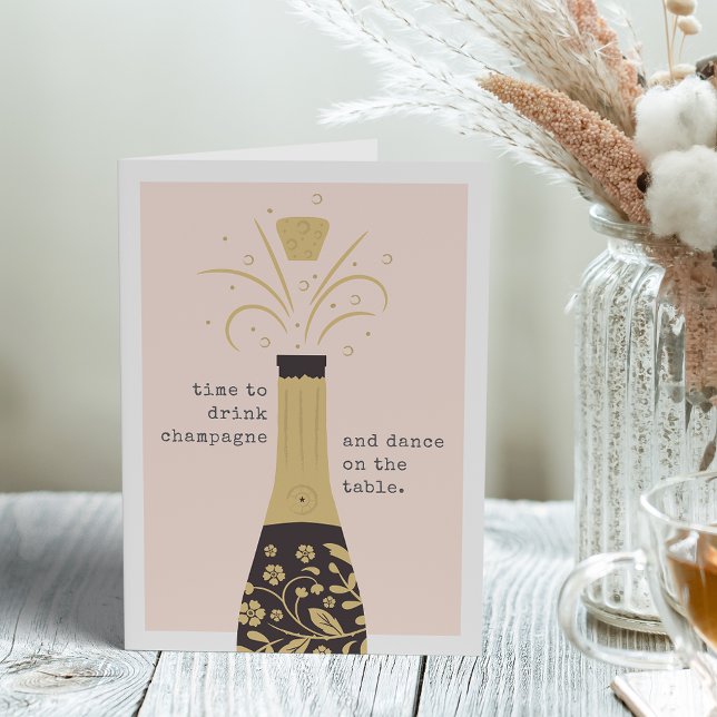 Carte Champagne Pop | Birthday Greeting (Créateur téléchargé)