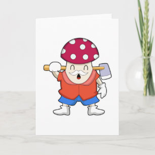 Carte Champignon en fermier avec hache
