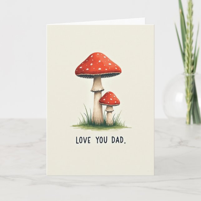 Carte Champignon Je T'aime Papa (Devant)