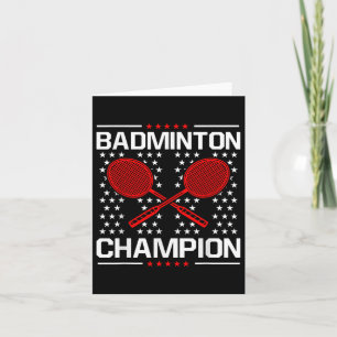 Carte Champion de Badminton Joueur de Badminton Navette 