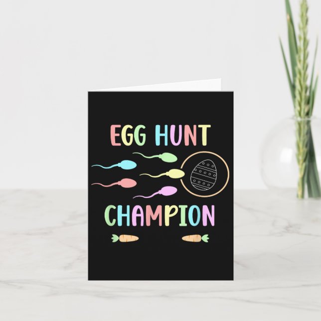 Carte Champion de chasse aux oeufs Annonce de grossesse  (Devant)