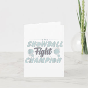 Carte Champion du combat de snowball - Fun Christmas _1