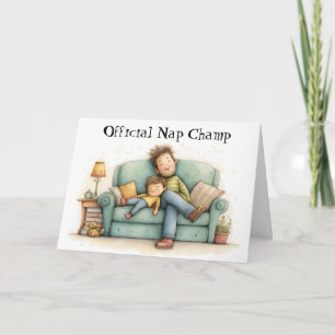 Carte Champion Officiel de la Sieste de la Fête des Père