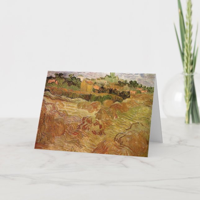 Carte Champs de blé avec Auvers de Vincent van Gogh (Devant)