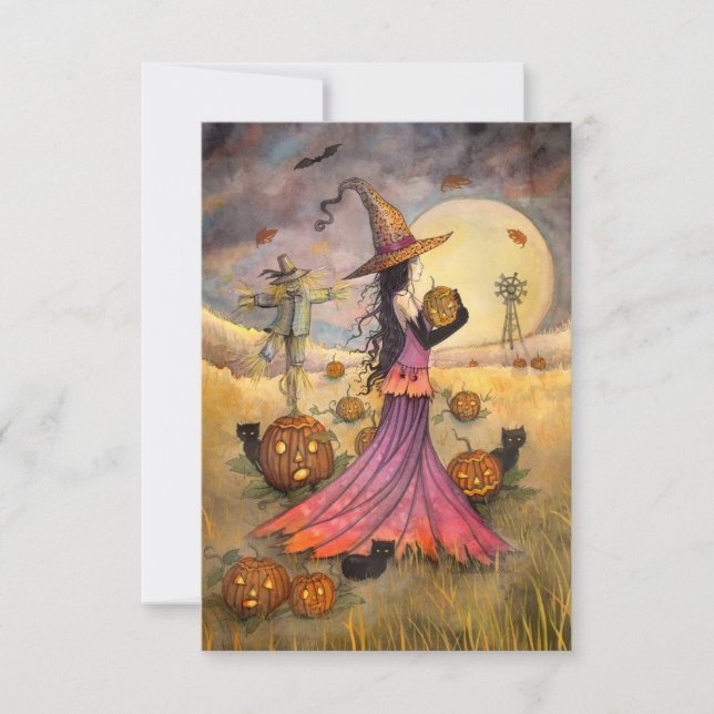 Carte Champs de Fantaisie d'Octobre avec l'art d'Hallowe (Devant)