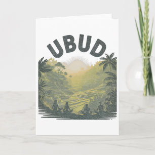 Carte Champs de riz de la jungle d'Ubud Li Méditation Yo