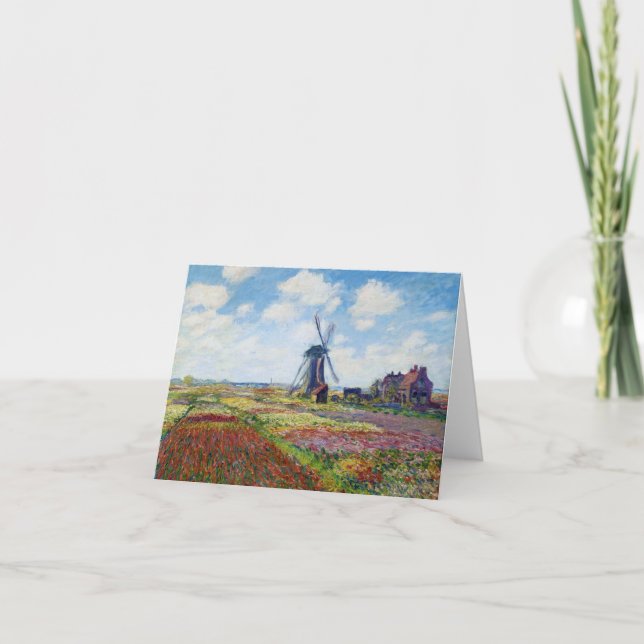 Carte Champs de tulipe avec le moulin à vent Monet de (Devant)