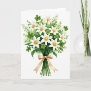 Carte Chance Bouquet de Marguerites Trèfle