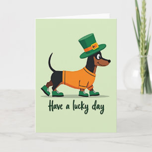 Carte Chance Chien Vert pour la Saint-Patrick