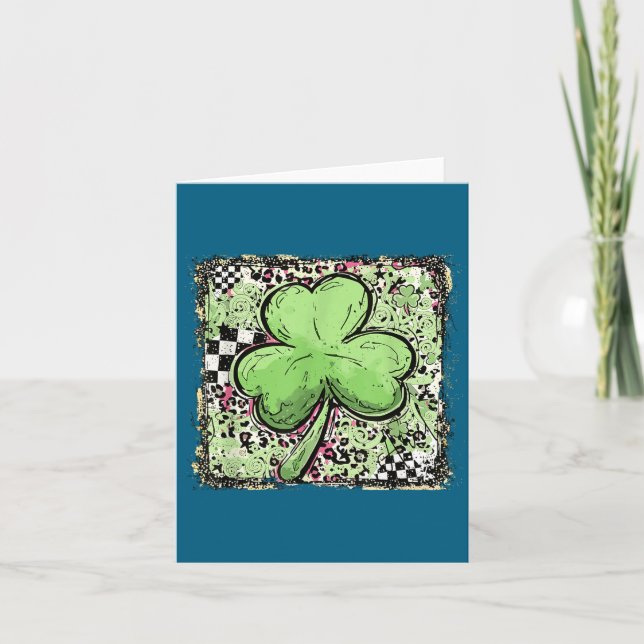Carte Chance des tuiles Saint-Patrick léopard chanceux (Devant)