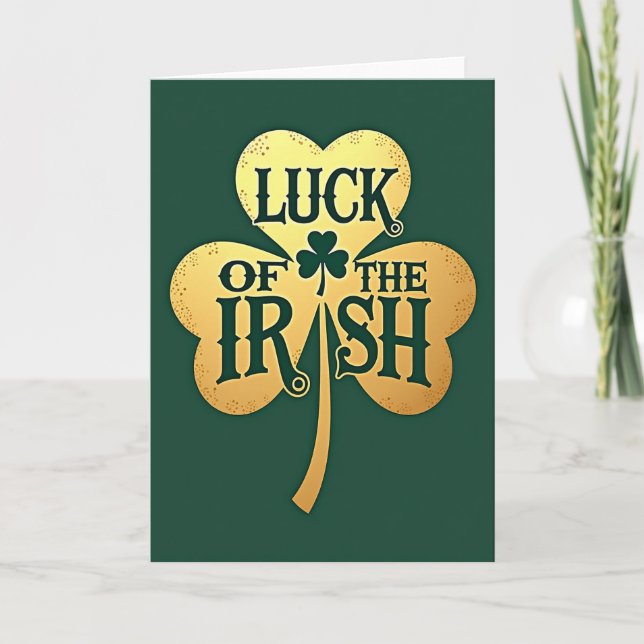 Carte Chance Irlandaise en Or (Devant)